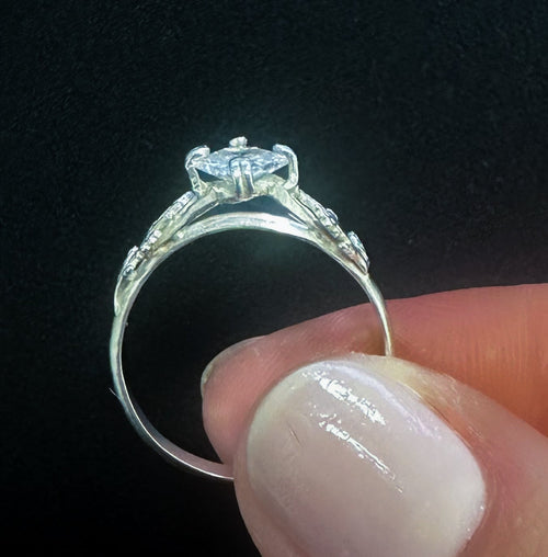 Blatt-Ring aus 935 Argentium Silber