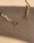 Calista Rosenquarz-Chip Kette