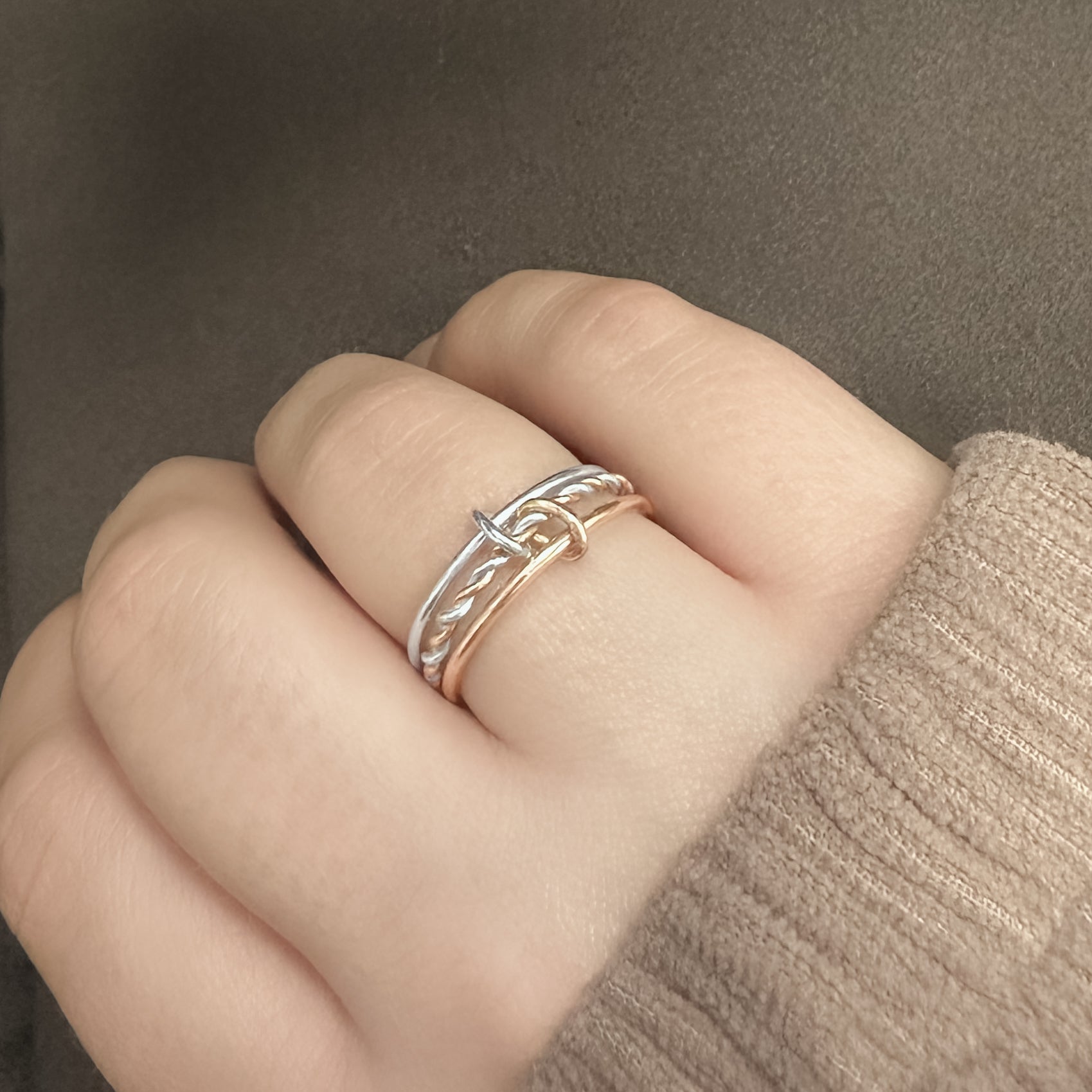 Mixed Metal Loop-Ring