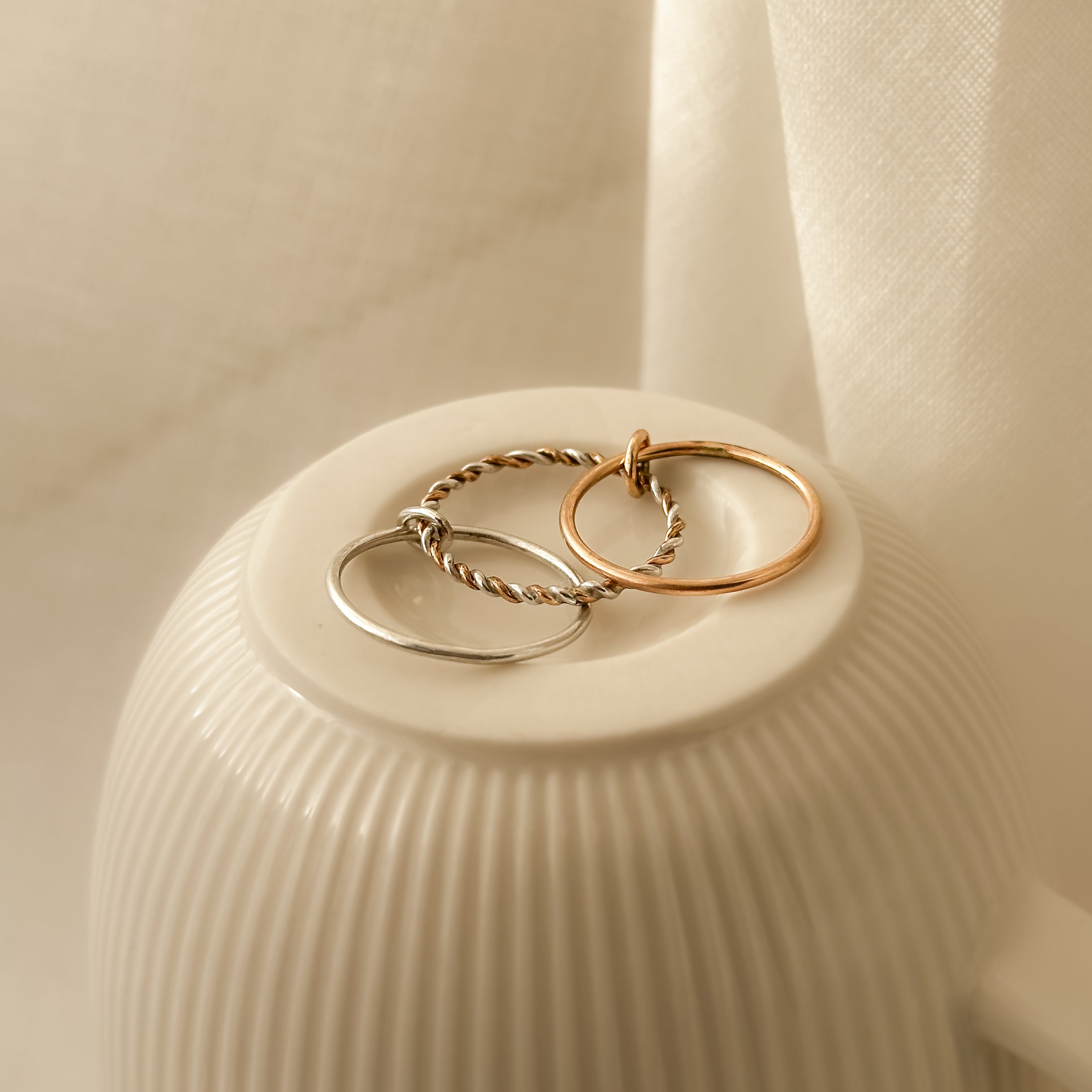 Mixed Metal Loop-Ring