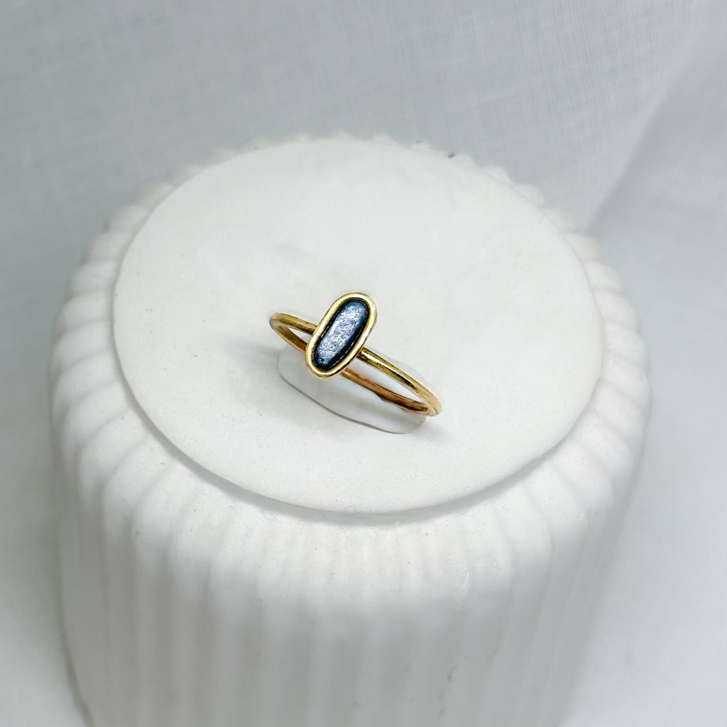 Handgefertigter Ring mit Kyanit – 935 Argentium Silber, 14k Gold Filled oder Messing