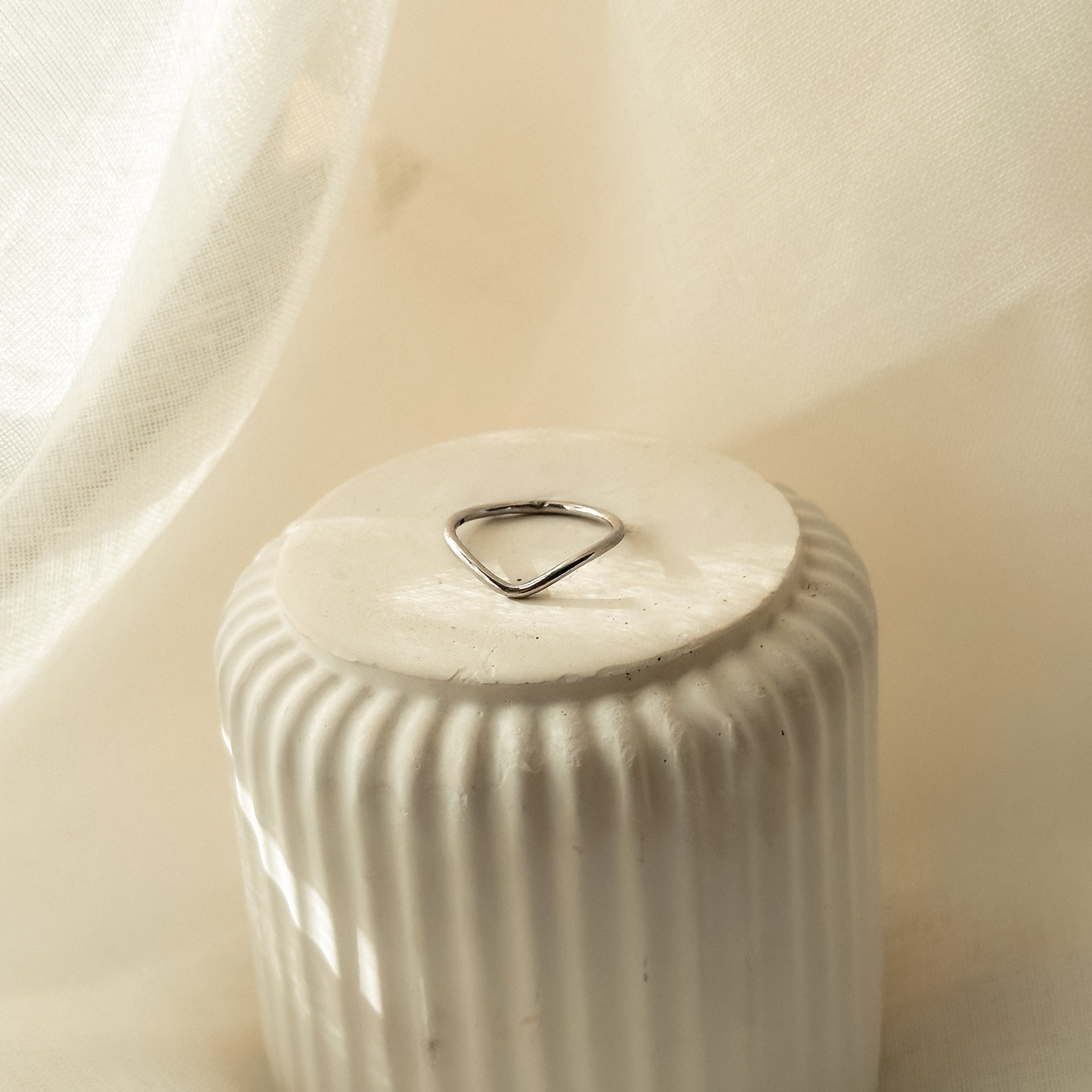 Wellenring aus Silber oder goldgefüllt