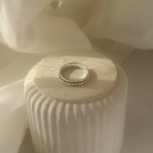 Drehbarer Anxiety-/Fidget-Ring in Silber