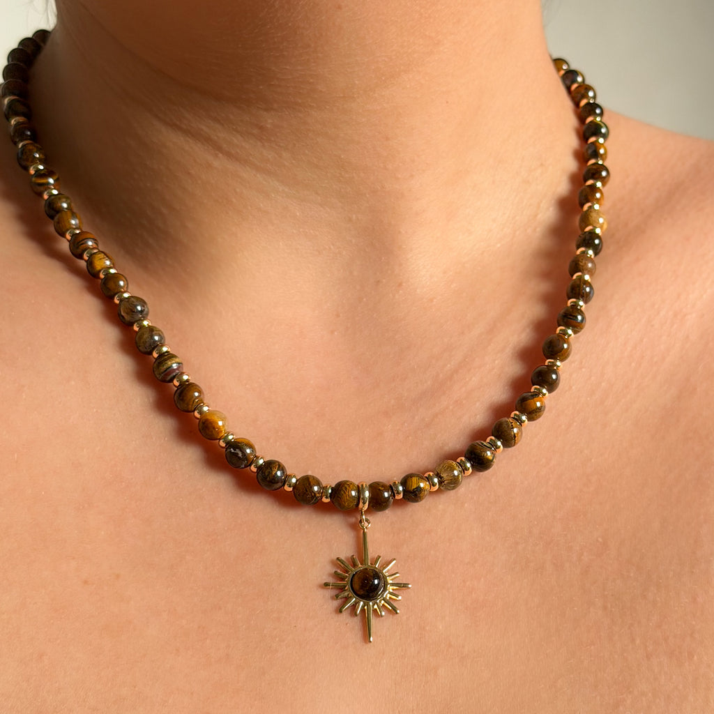 Solana Tigerauge Kette mit Sonnenanhänger
