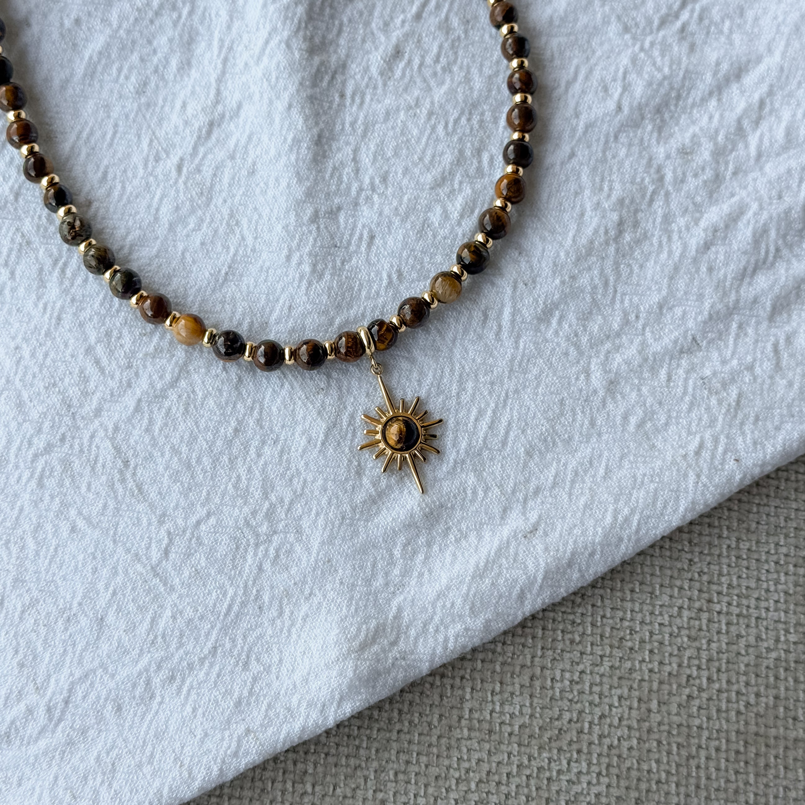 Solana Tigerauge Kette mit Sonnenanhänger