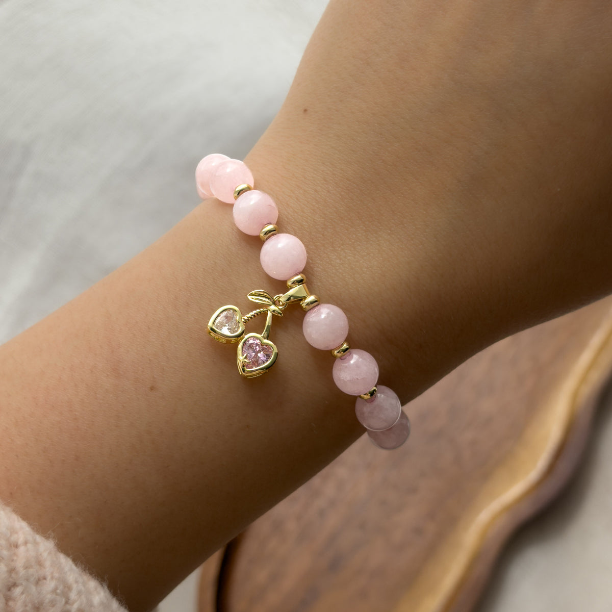 Cherry Love Rosenquarz Armband