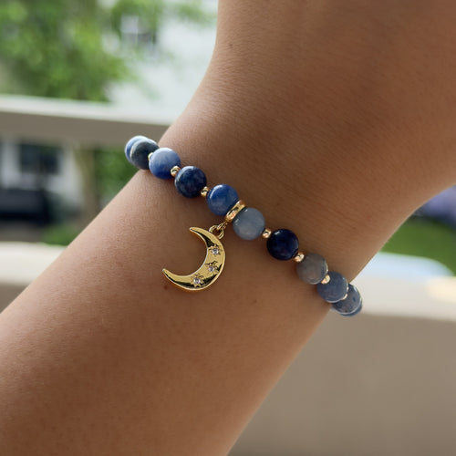 Luna Aventurin Armband mit Mond-Charm