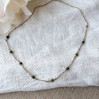 Verde Moosachat-Kette aus 18k vergoldetem Edelstahl