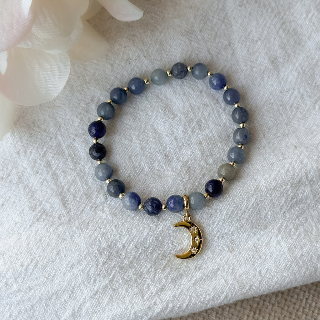 Luna Aventurin Armband mit Mond-Charm