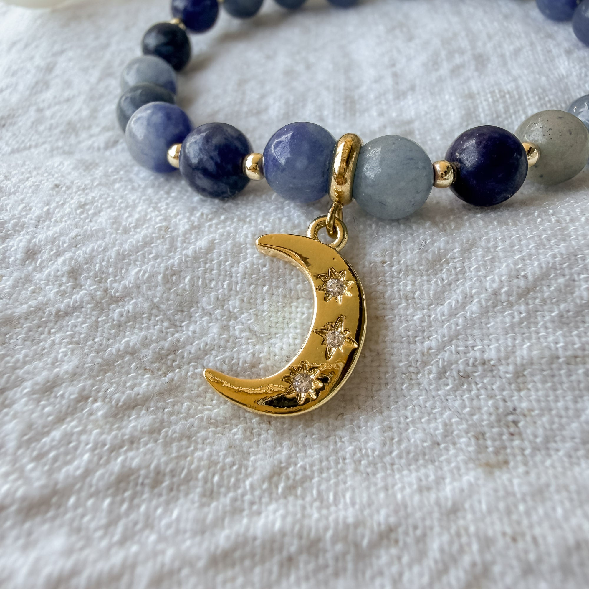 Luna Aventurin Armband mit Mond-Charm