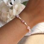 Emilia Rosenquarz & Süßwasserperlenarmband