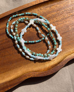 Türkis Perlenarmband Set | Süßwasserperlen & 18K vergoldete Perlen | Miyuki Armband | Sommer Schmuck | Boho Armband | Geschenk für sie