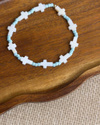Türkis Perlenarmband Set | Süßwasserperlen & 18K vergoldete Perlen | Miyuki Armband | Sommer Schmuck | Boho Armband | Geschenk für sie