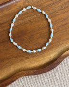 Türkis Perlenarmband Set | Süßwasserperlen & 18K vergoldete Perlen | Miyuki Armband | Sommer Schmuck | Boho Armband | Geschenk für sie
