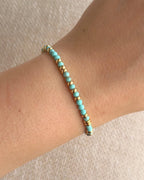 Türkis Perlenarmband Set | Süßwasserperlen & 18K vergoldete Perlen | Miyuki Armband | Sommer Schmuck | Boho Armband | Geschenk für sie