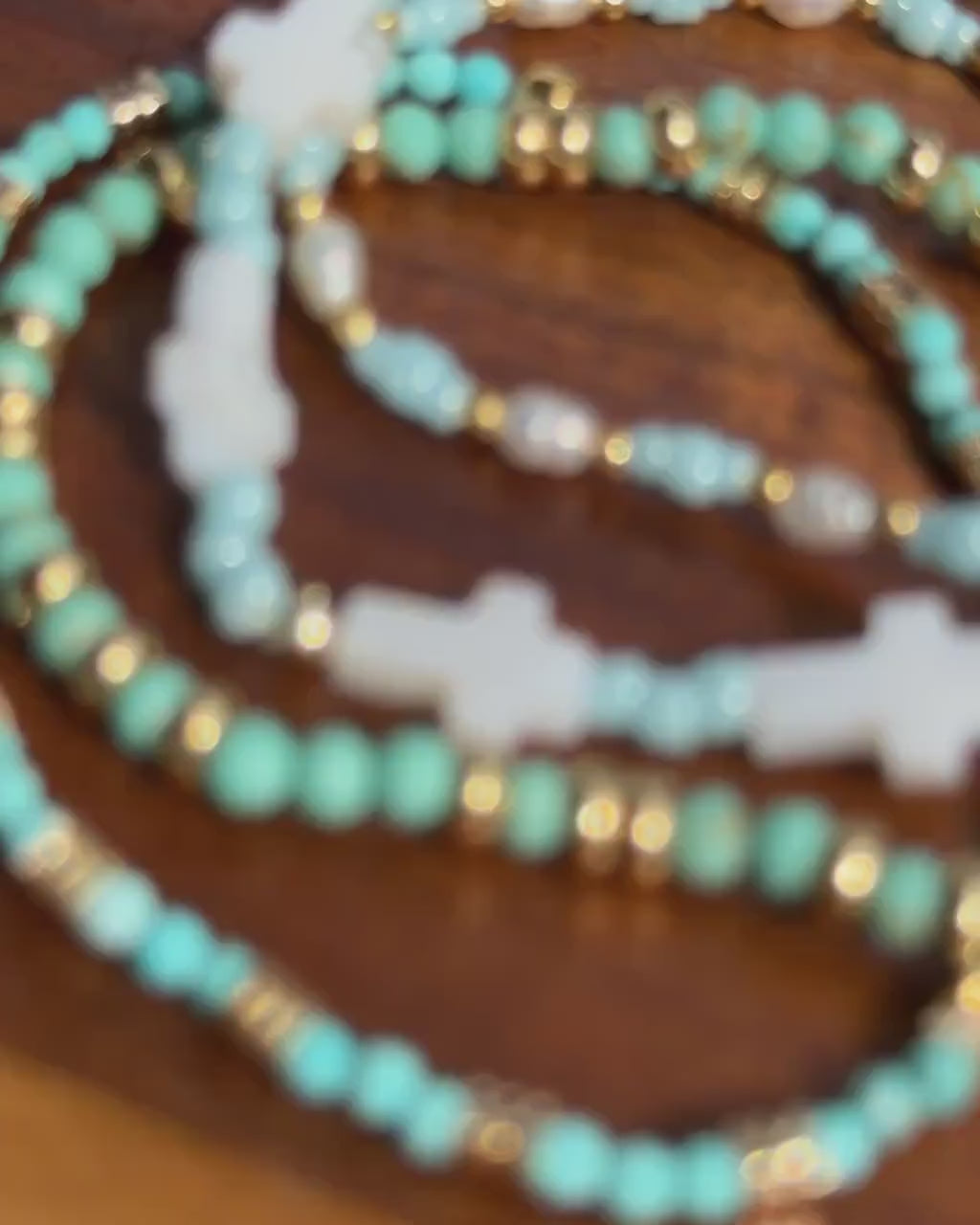 Türkis Perlenarmband Set | Süßwasserperlen & 18K vergoldete Perlen | Miyuki Armband | Sommer Schmuck | Boho Armband | Geschenk für sie